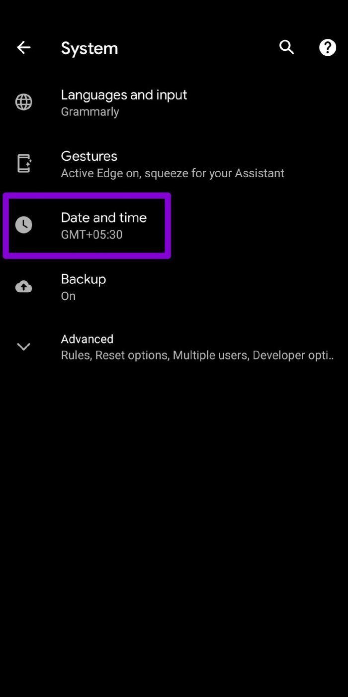 Datums- und Uhrzeiteinstellungen auf Android