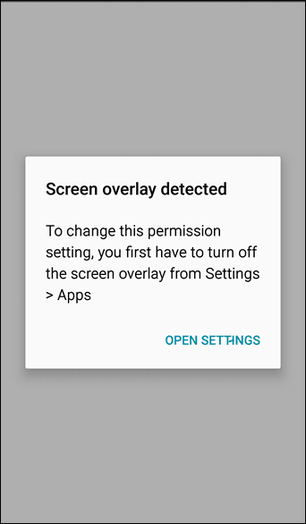Bildschirmüberlagerungsfehler beheben Android 8