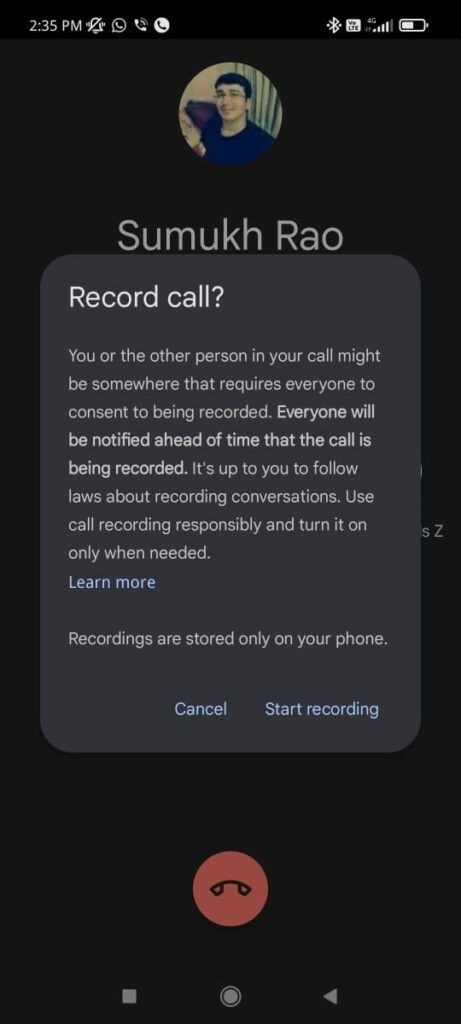 Google-Dialer-Anrufaufzeichnung