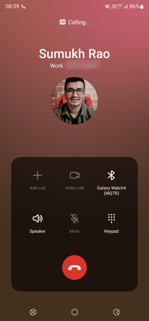 Anrufbildschirm auf Samsung