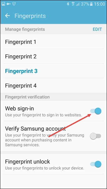 Samsung S7 Fingerabdruck verwendet 2