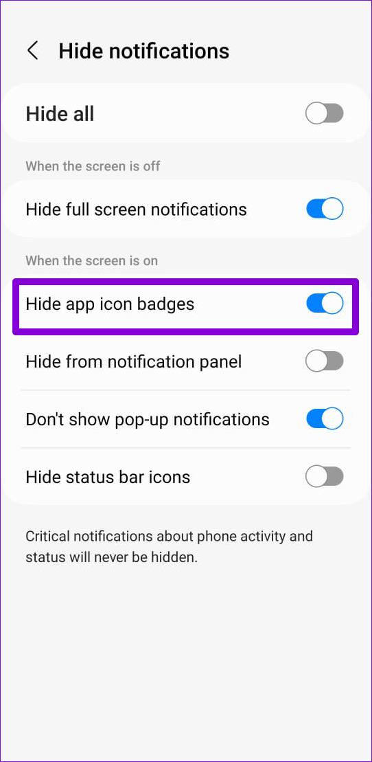 Aktivieren Sie App-Symbolabzeichen während DND auf Android