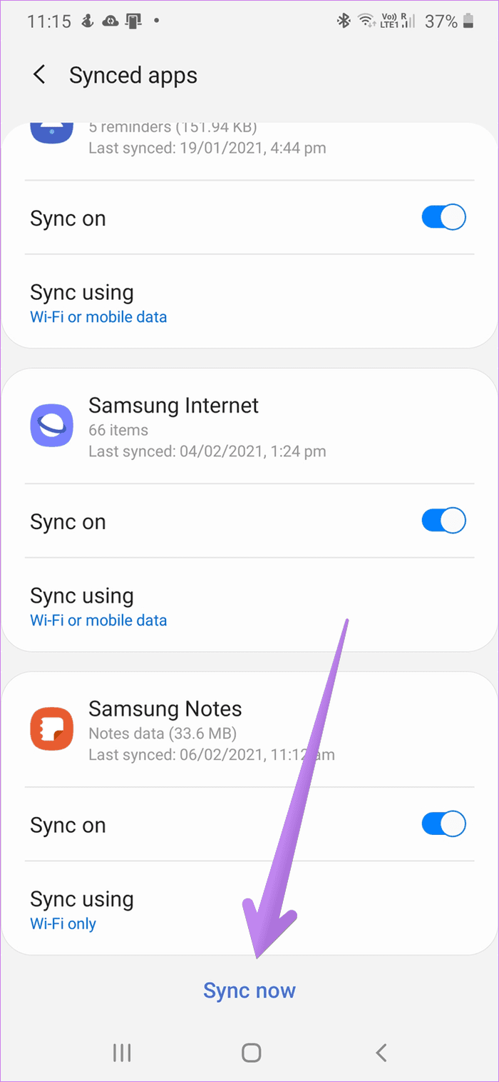 Samsung-Notizen-App synchronisiert nicht 5