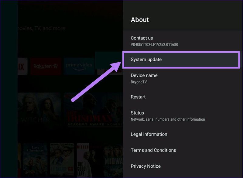 Systemaktualisierung android tv