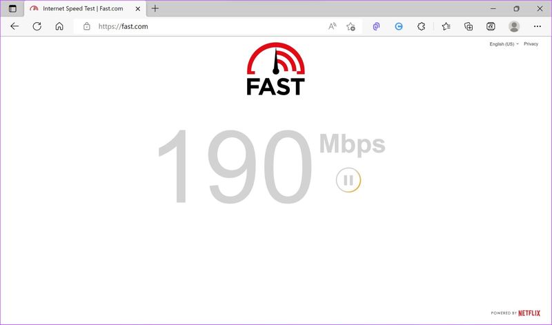 Fast.com Internet-Geschwindigkeitstest
