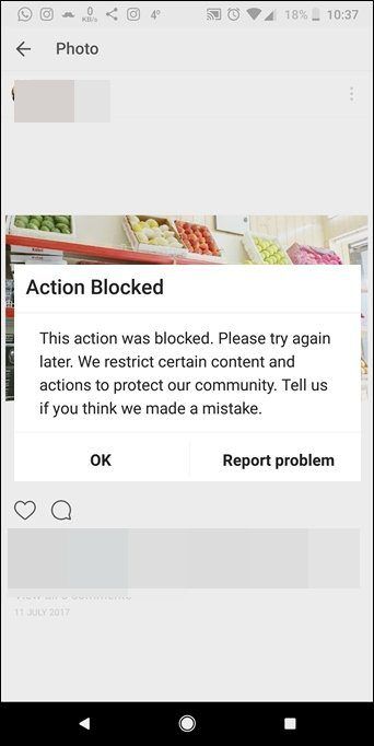 Befreien Sie sich von aktionsblockiertem Instagram