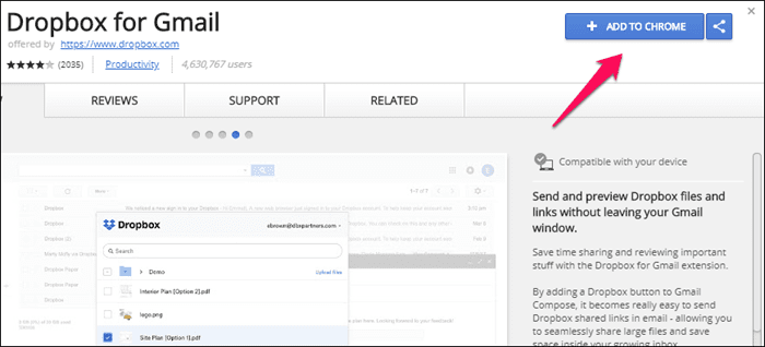 Zugriff und Verwendung von Dropbox über Gmail 1