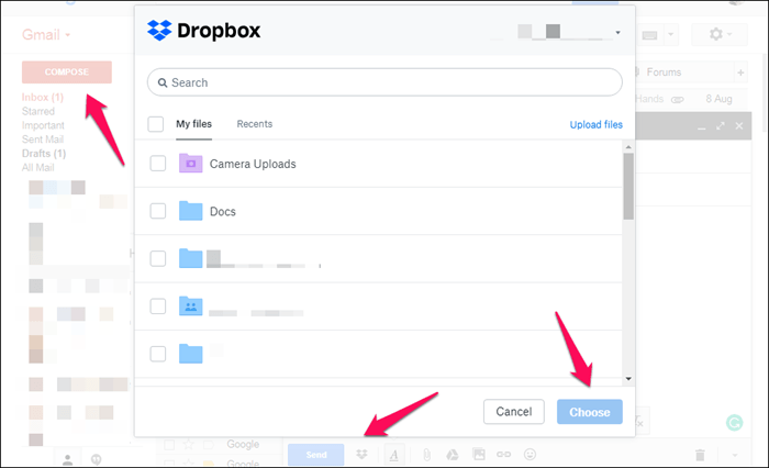 Greifen Sie auf Dropbox von Gmail 4 zu und verwenden Sie es