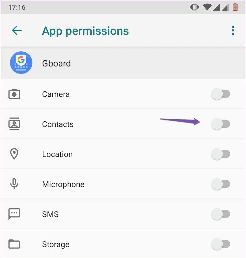 Gboard Android-App-Berechtigungen