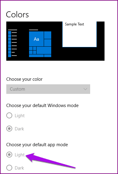 Deaktivieren Sie Dark Mode Devices Windows Color Default App Mode Light