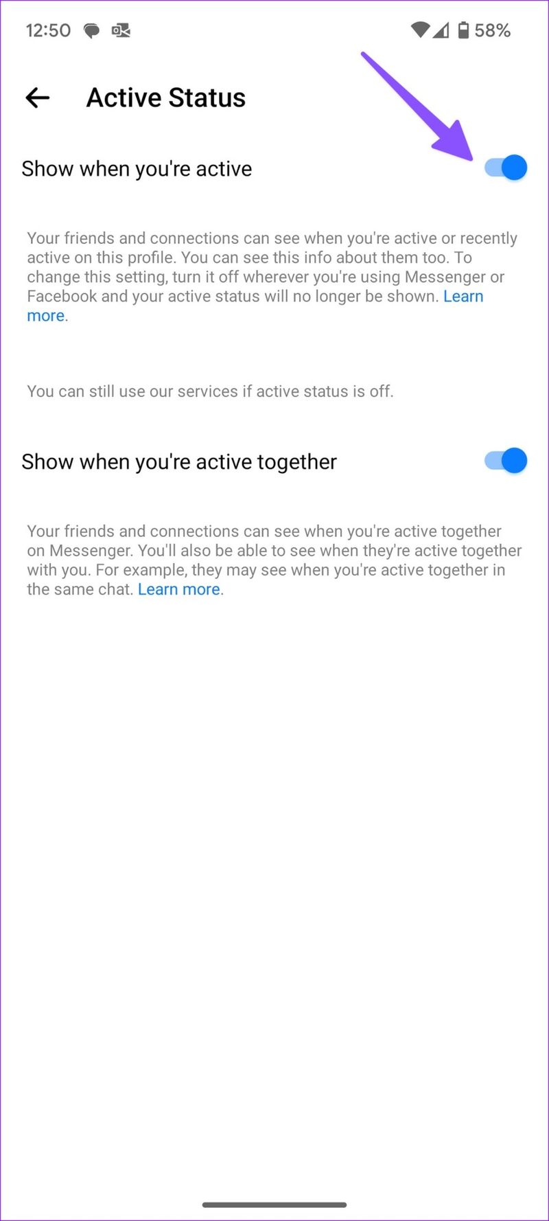 Aktivieren Sie den aktiven Status auf Facebook Messenger