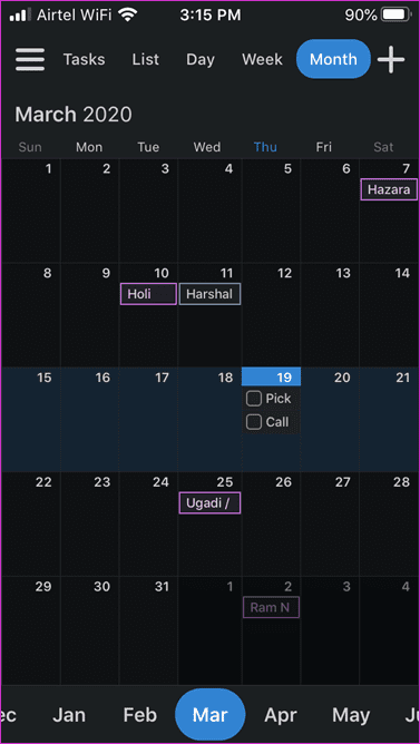 Apple-Kalender vs. Kalender 5 5