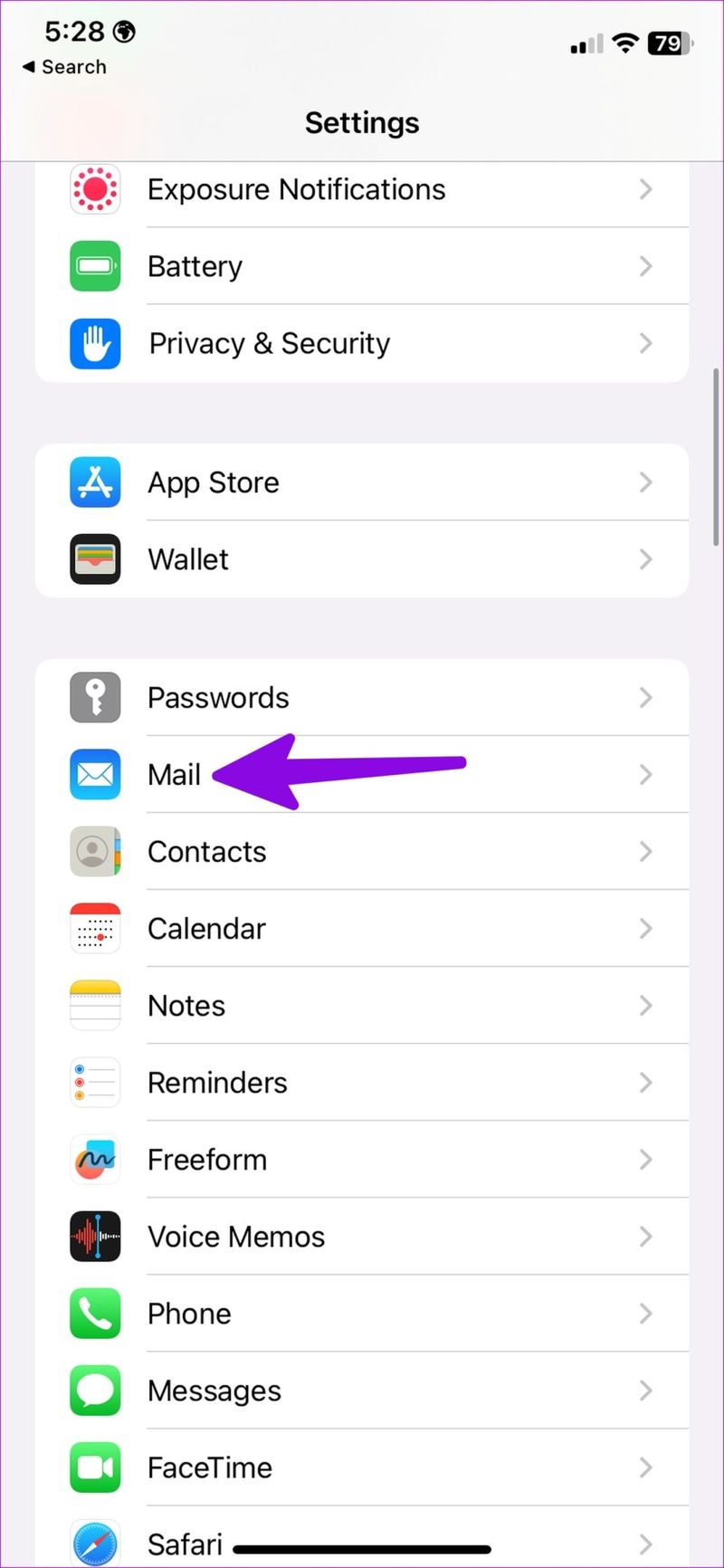 Öffnen Sie die Mail-App auf dem iPhone