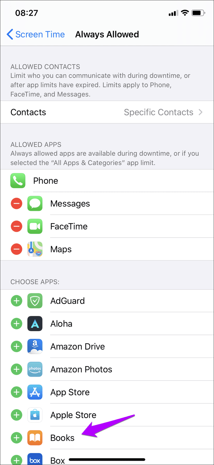 Ausschließen von Apps-Bildschirmzeit Iphone Ipad 3