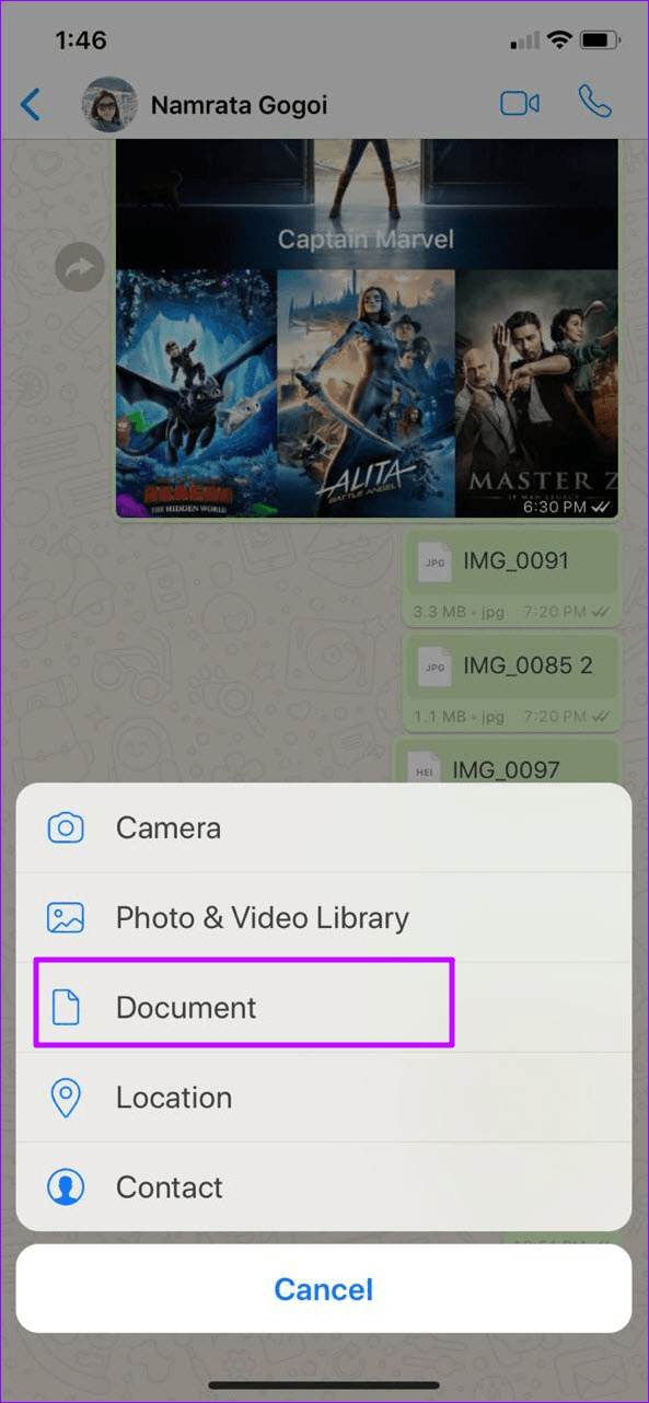 So senden Sie Fotos in voller Auflösung in Whats App für iOS 20