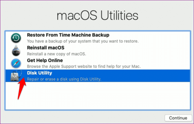 Reparieren Sie den Macbook-Ordner mit dem Fragezeichen Macos Utilities Disk Utility