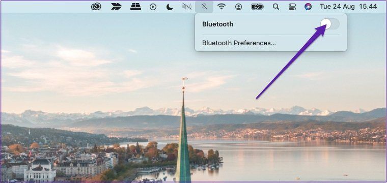 Mac-Bluetooth-Schalter in der Symbolleiste einschalten