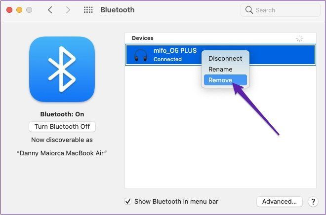 Gerät manuell entfernen mac bluetooth