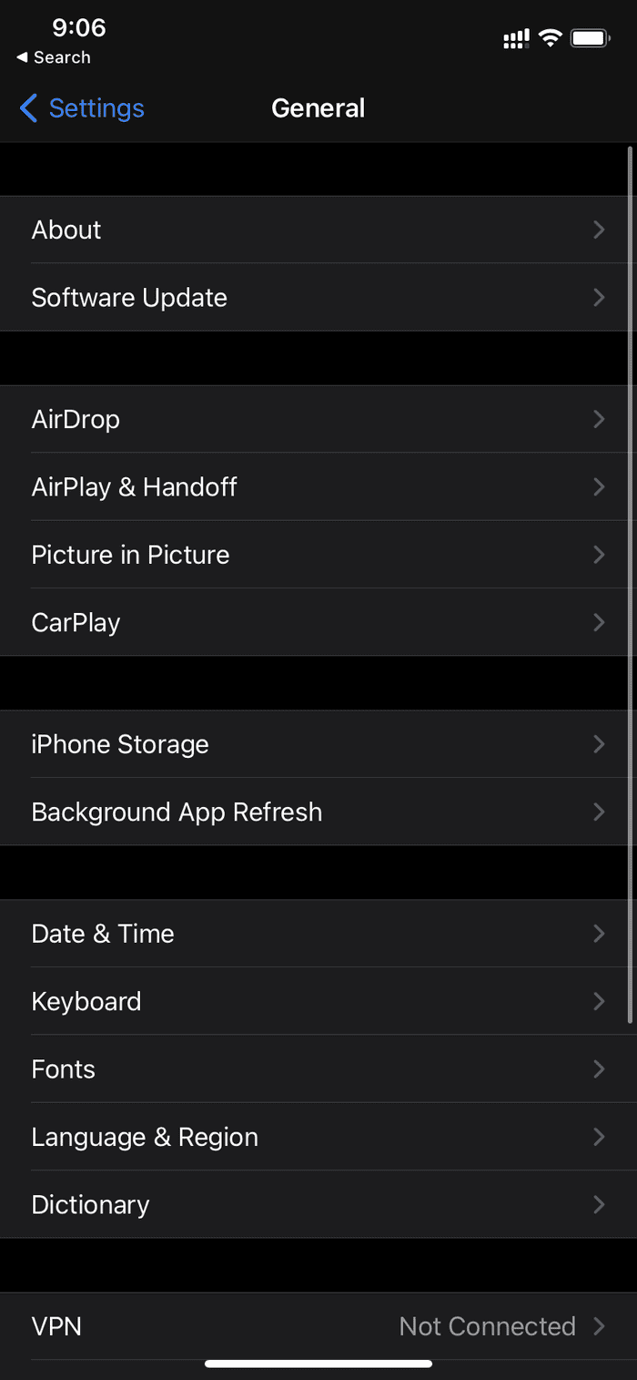 Airdrop-Menü auf dem iPhone