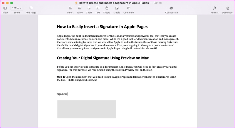 Erstellen Ihrer digitalen Signatur mit der Vorschau auf dem Mac 1