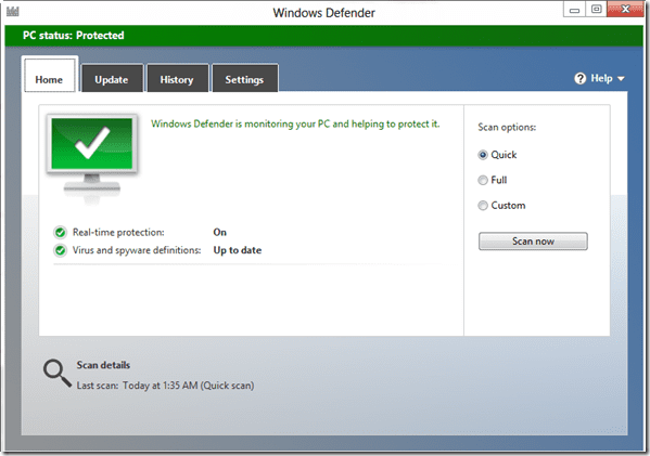 Deaktivieren Sie Windows 8 Defender, bevor Sie einen neuen Antivirus installieren