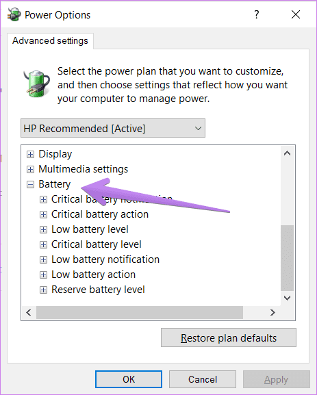 Windows 10 Benachrichtigung bei niedrigem Akkustand funktioniert nicht 5