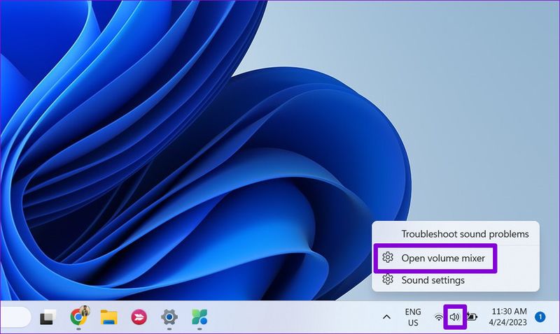 Öffnen Sie den Lautstärkemixer in Windows 11