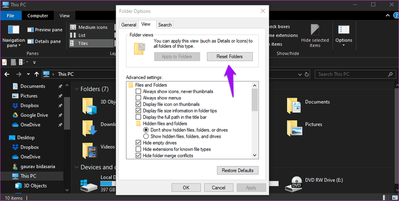 Korrekturen für den Windows 10-Datei-Explorer ist langsam 2