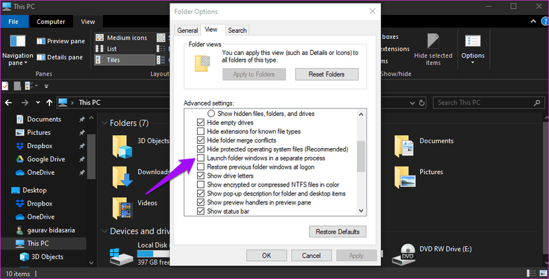 Korrekturen für den Windows 10-Datei-Explorer ist langsam 3