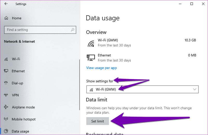 Reduzieren Sie die Datennutzung von Windows 10 04