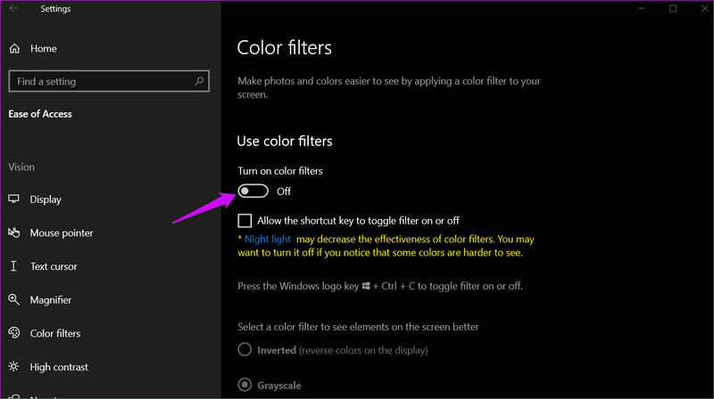Beheben Sie das Problem mit invertierten Farben unter Windows 10 12